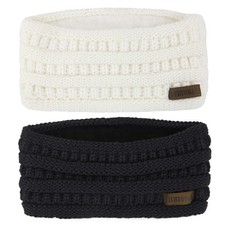 2 Pack Women Winter Ear Warmer Headband Cable Knit Fuzzy Fleece Lined Wrap