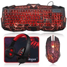 RGB Backlit Gaming Keyboard and Mouse Combo Full Size Wired Set