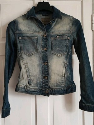 Massimo Dutti Women's Denim Jacket  Small Bleached effect  stylish