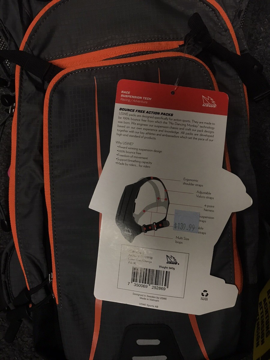 USWE Airborne 9l Hydration Backpack Black/gray for sale online