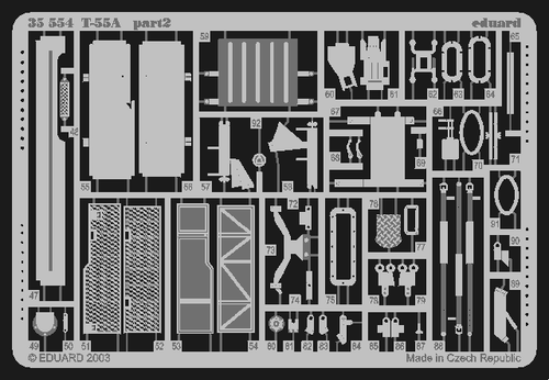 Pezzi incisivi fotografici Eduard carro armato T-55A set dettaglio 1:35 per kit Tamiya 35554 - Foto 3 di 10