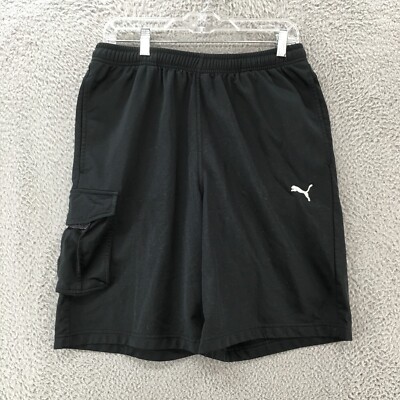 Athletic Shorts Puma Mid Rise Shorts With Elasticated Waist Puma Cargo  Shorts Mens Medium Black Polyester