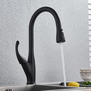 Matte Black Lead Free Stainless Steel Pull Down Out Kitchen Sink