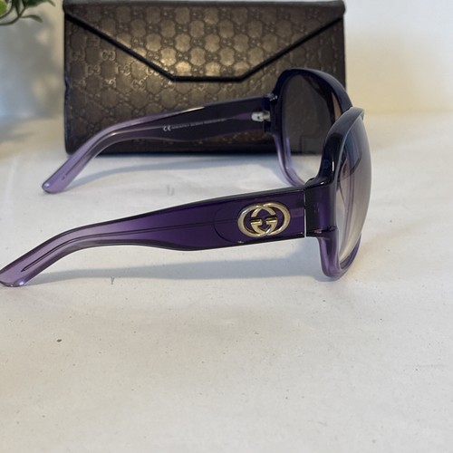Gucci occhiali da sole vintage viola nero oversize grandi GG 2934/S RGZS0 62-15-120 - Foto 3 di 15