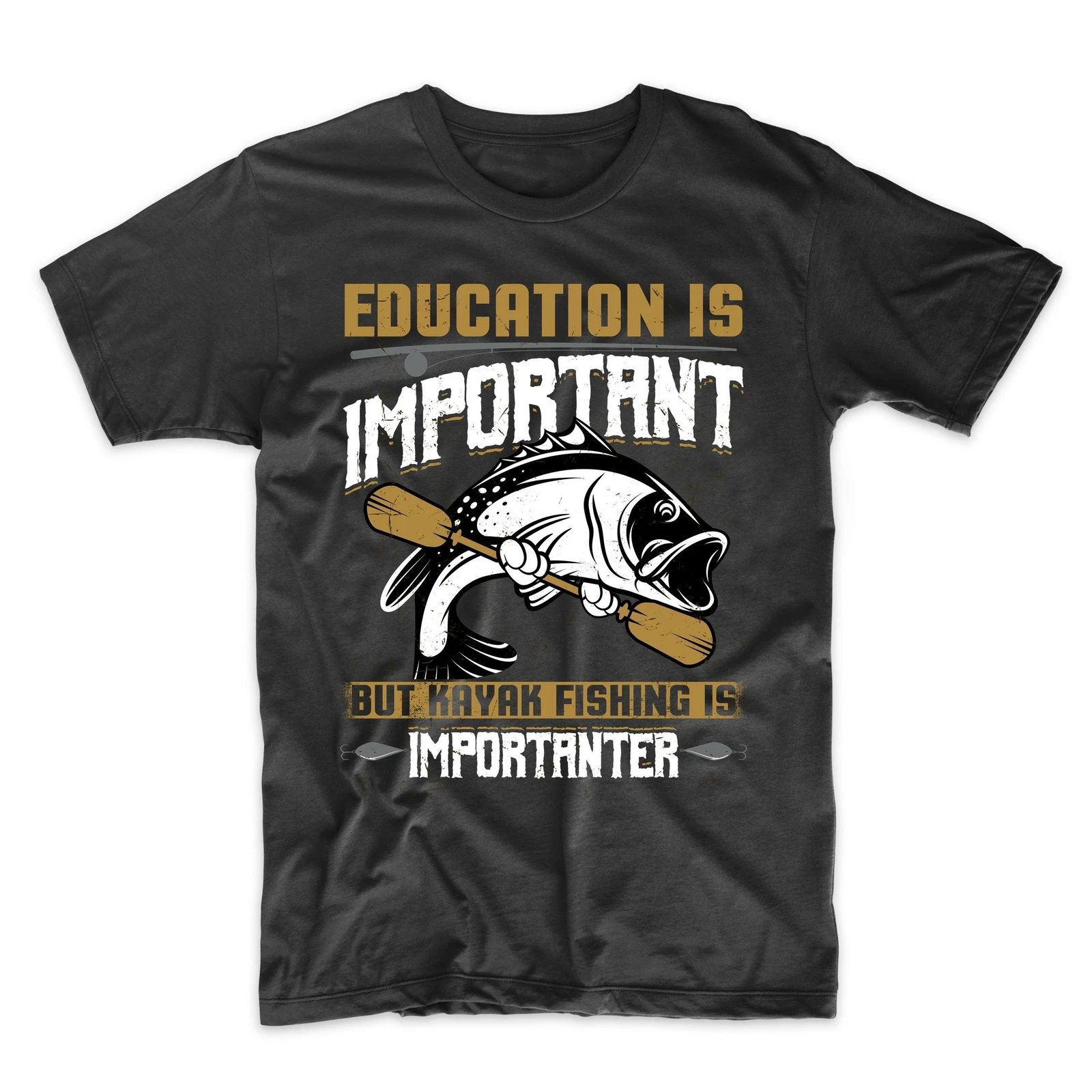 Education Is Important But Kayak Fishing Is Importanter Funny Fishing T-Shirt