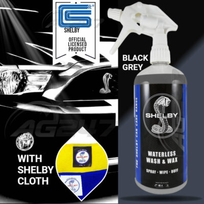 SCHWARZ, GRAU, SILBER Shelby Cobra Fahrrad Auto Showroom wasserlos Waschen & Wachs + 1 x Tuch