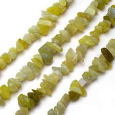 Natural Lemon Jade Chip Beads 32  Strand 5 8mm Jewelry Making Bulk Gemstone