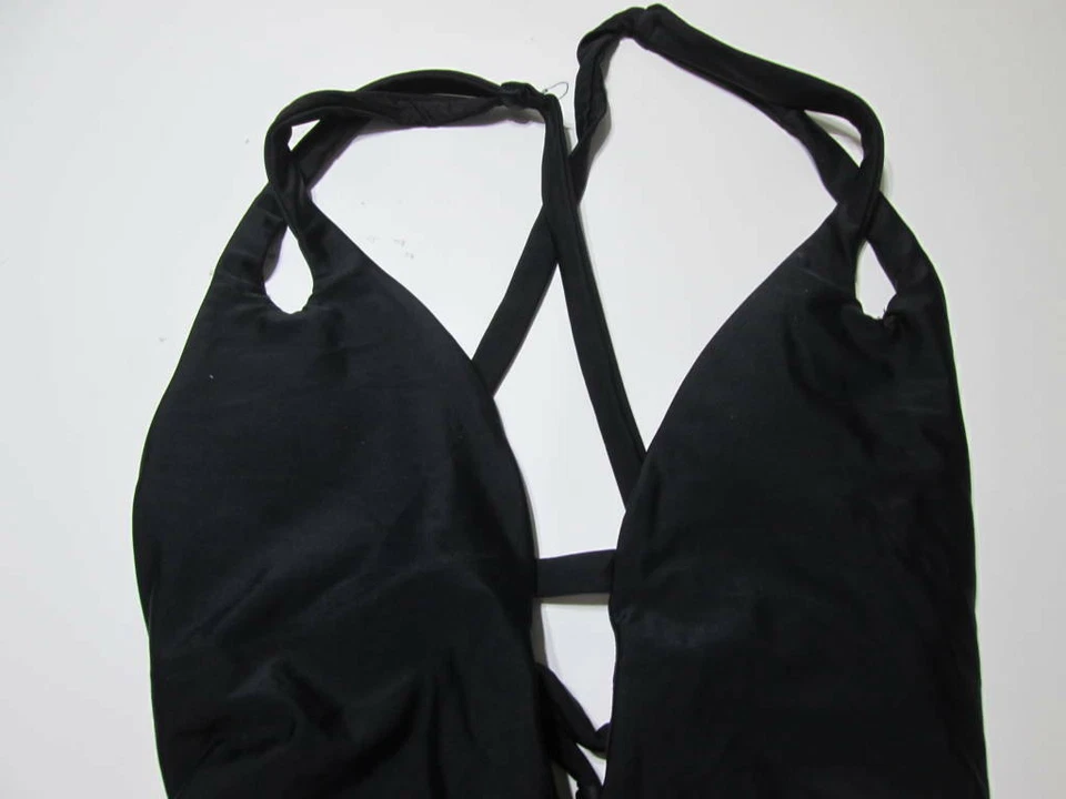 Traje de baño Forever 21 para mujer talla M de una pieza negro con espalda cruzada Traje de baño Ropa de playa Foto 4 de 4