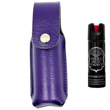 Police Magnum 3oz Safety Lock pepper spray PURPLE Holster Belt Clip Security