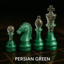 Custom Made Persian Green Resin Chess Set   C...