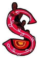moda letter s fabric applique iron on not embroidered leaves 1pc