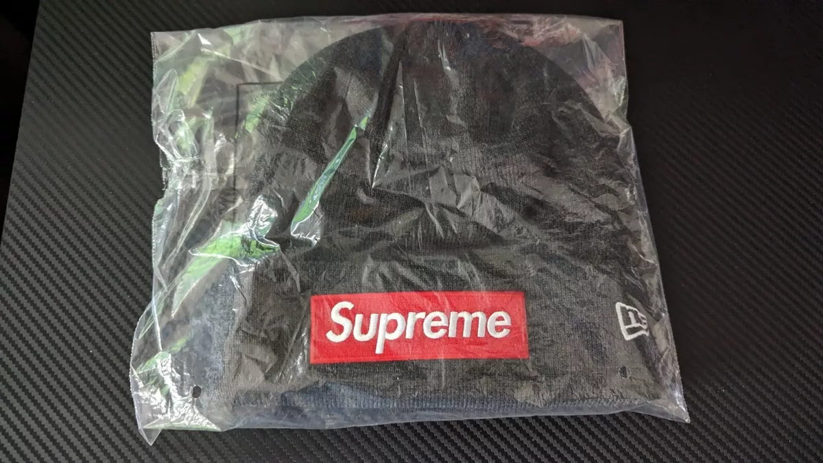 Supreme New Era Box Logo Beanie (FW21) Charcoal