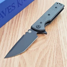 Chaves Knives T.A.K. Folding Knife 2.63" Elmax Steel Tanto Blade Micarta Handle