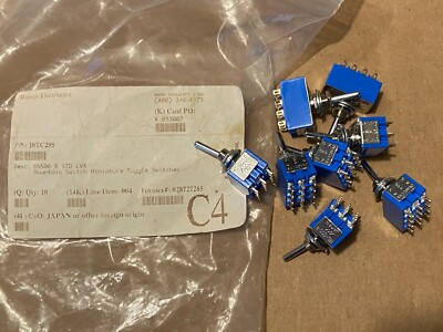 Lot of 8 New Mountain Switch 10TC295 Toggle Switches Lever Japan