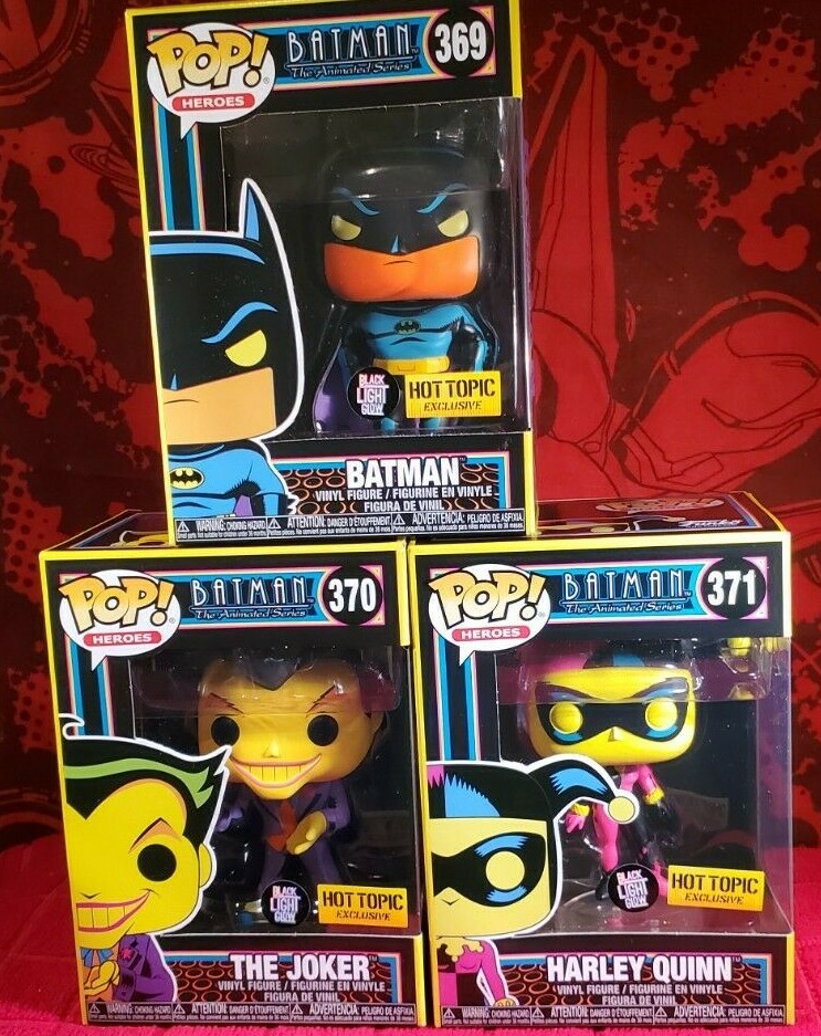 funko Pop DC ダークナイト バットマン、ジョーカーセット Funko Pop! DC Black Light Set - BATMAN, JOKER , HARLEY + PROTECT +