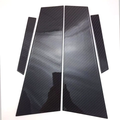 4PCS Real Carbon Fiber Pillar Panel Trim Cover Fits 12-18 W218 CLS500 550 CLS63