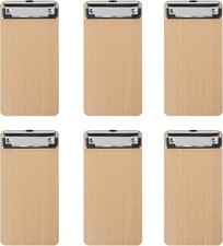 BOMKEE Mini Clipboards A6, Small Wooden Hardboard Office Memo Clipboards Bill