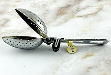 Vintage Silver Tone Teaspoon Tea Strainer - Long Handle Loose Leaf Infuser