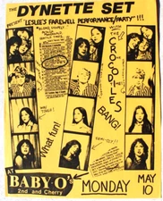 Vtg 1980s 1990s Dynette Set Leslee's Farewell Band Promo Concert POSTER Flyer
