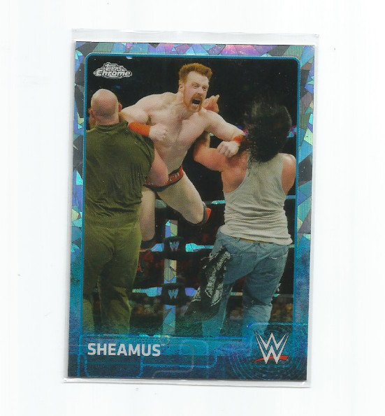 SHEAMUS 2015 TOPPS WWE CHROME ATOMIC/CRACKED ICE REFRACTOR CARD #64