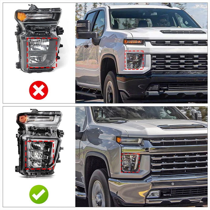 For Chevy Silverado 2500HD 3500HD 2020-2023 FULL LED Headlights Assembly W/ Bulb Foto 4 de 4