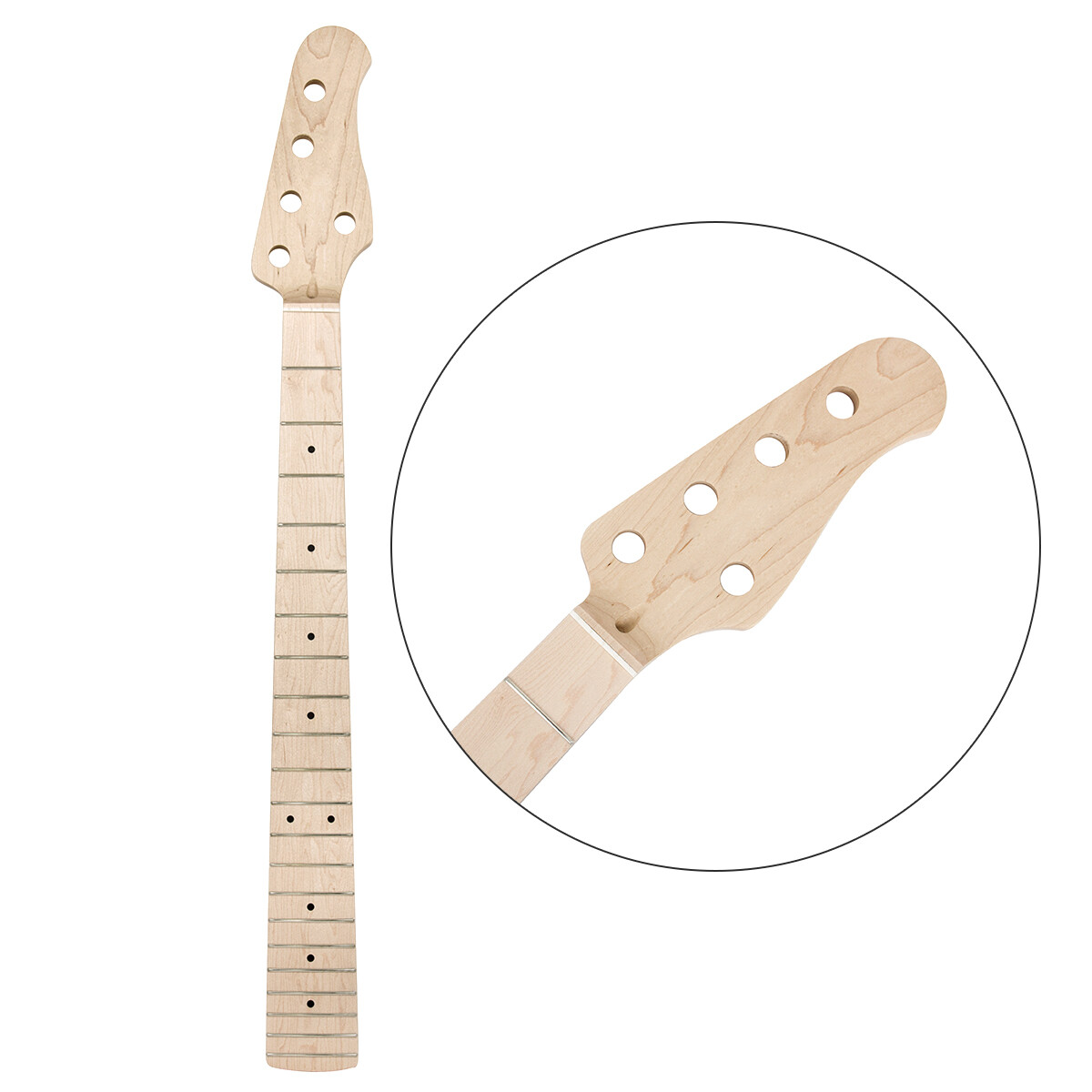 Kmise Electric 5 String Bass Guitar Neck for PB Bass Parts 21 Fret