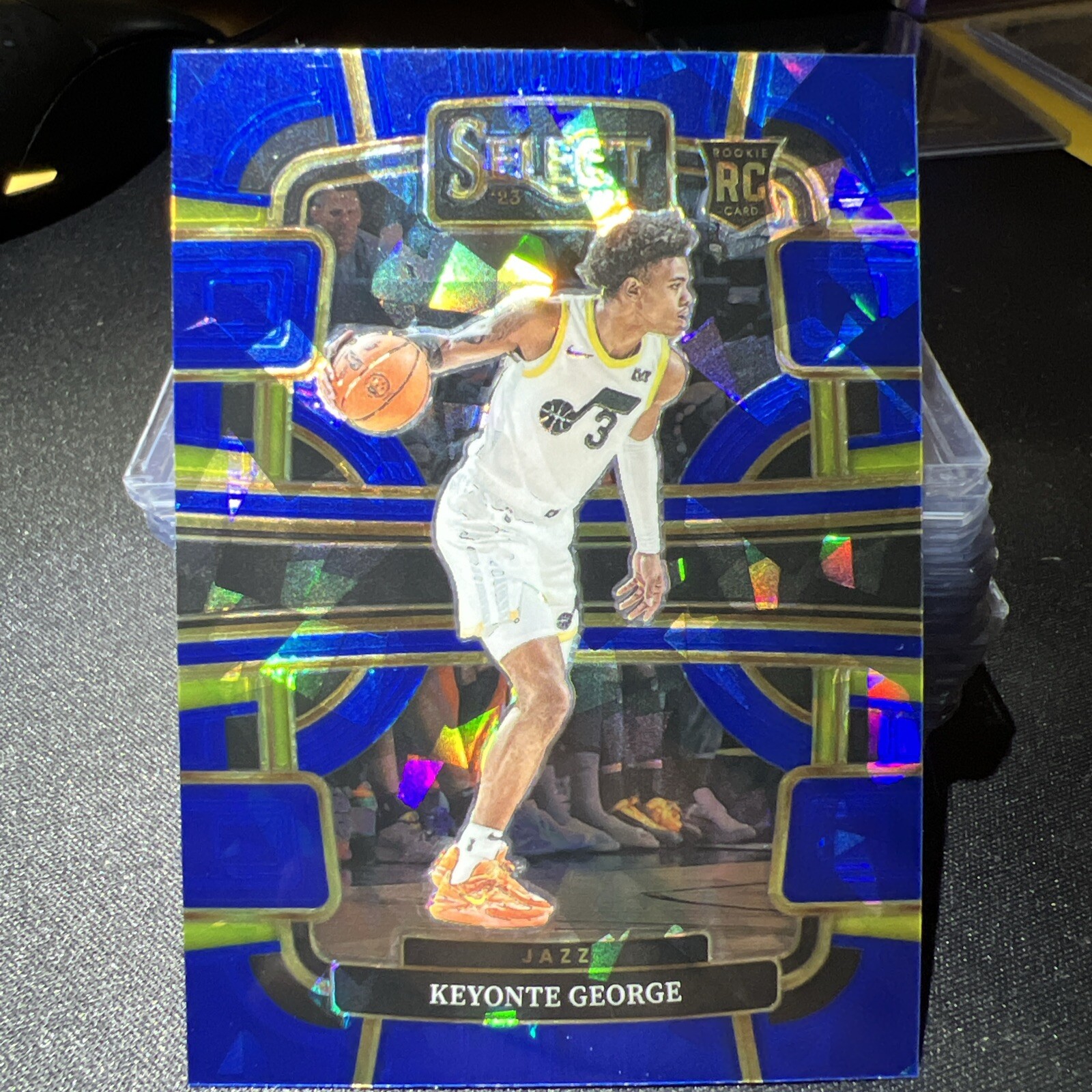 Keyonte George 2023-24 Select Concourse Rookie Blue Cracked Ice #75 Jazz RC
