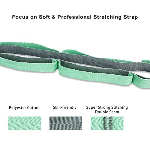 Premium Durable Cotton Stretch Strap with 10or12 Loops NonElastic Yoga
