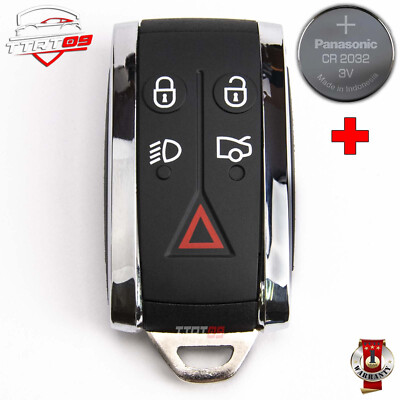 SCHLÜSSELGEHÄUSE FÜR JAGUAR S-TYPE X-TYPE XK XF 5 TASTEN + CR2032 BATTERIE