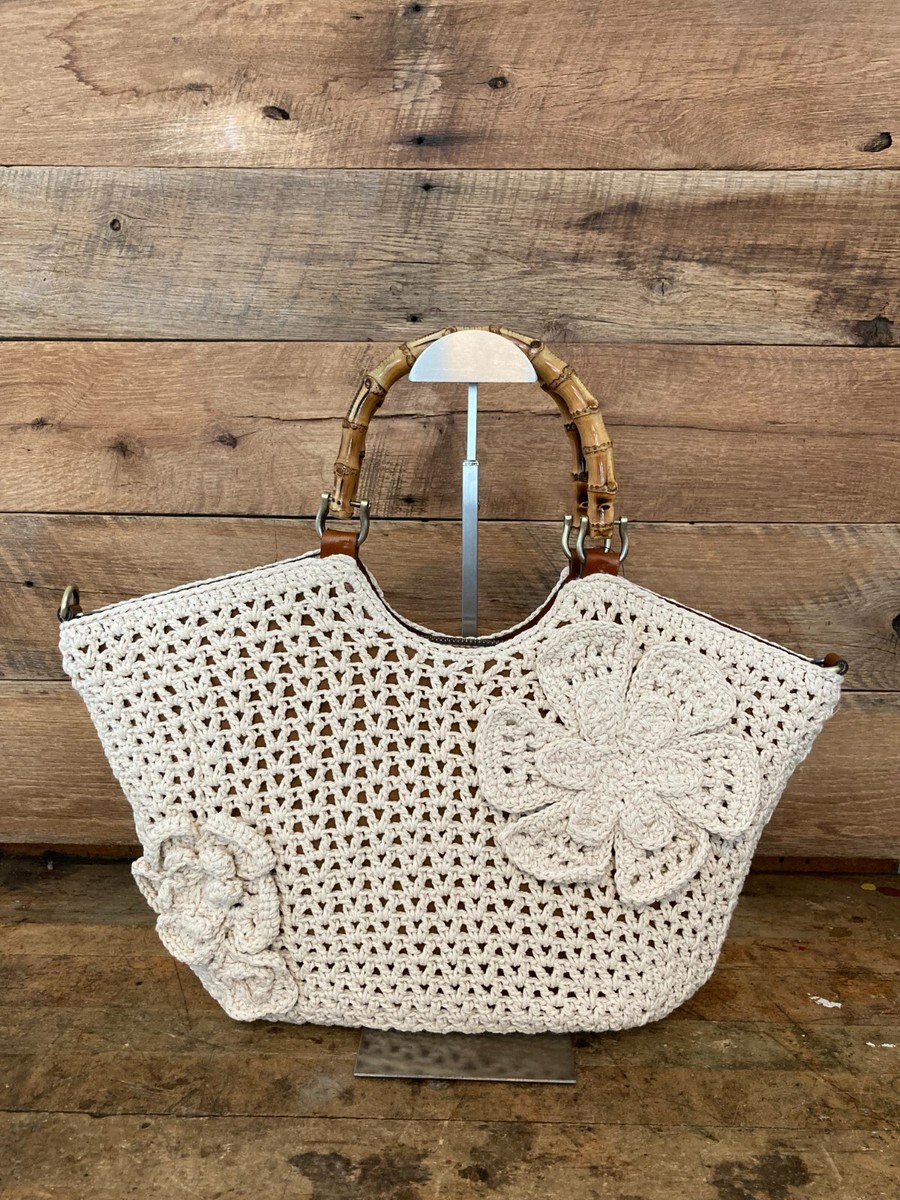 Patricia Nash Specialty Woven Mazara Natural Crochet Tote/Satchel