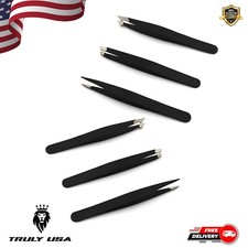 Set of 3 Pieces Tweezers Best Professional Stainless Eyebrow Hair Pluckers