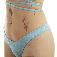2 X Natur Tattoo Karte - Fuchs, Vogel, Blumen - Temporary Haut Tattoo - P33 (2)