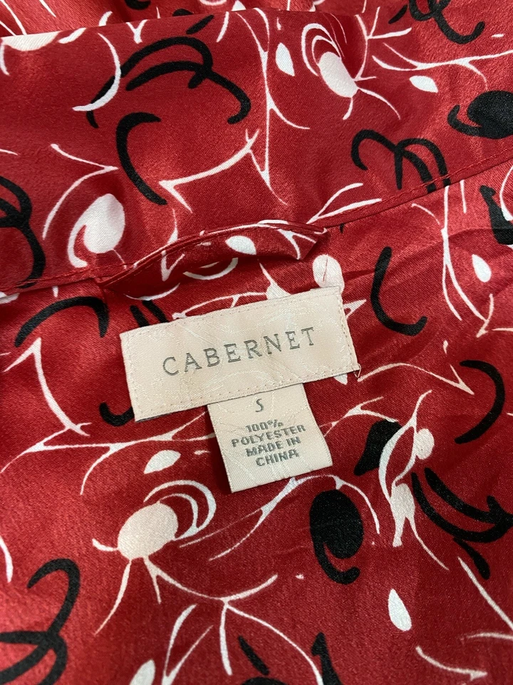Women Satin Robe Womens SIZE SMALL red classic CABERNET long Y2K - Image 3 of 4