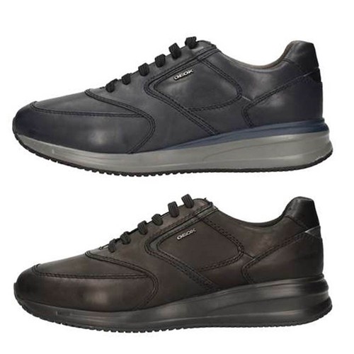 GEOX DENNIE U740GA NAVY BLACK scarpe uomo sneakers pelle interactive casual  nero | eBay