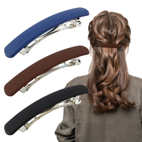 3Pcs Matte Barrettes for Thin Fine Hair Non Slip Flat Hair Pins for