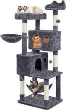 Extra Large 64.5" Multi-Level Cat Tree Condo with Hammock Scratching Posts