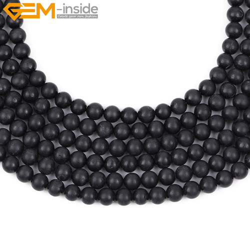 Natural Gemstone Frost Matte Black Tourmaline Loose Beads For Jewelry Making 15" - Picture 23 of 43