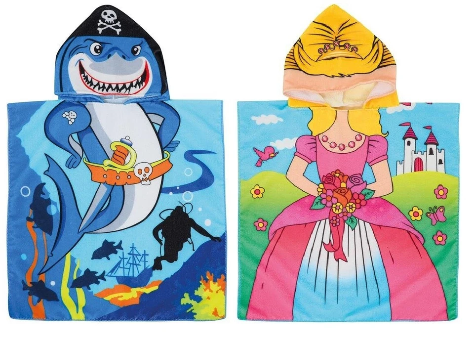 TOITOYS Kinderbademante Handtuch Badetuch Kinder Poncho Badeponcho Kapuzenhandtuch