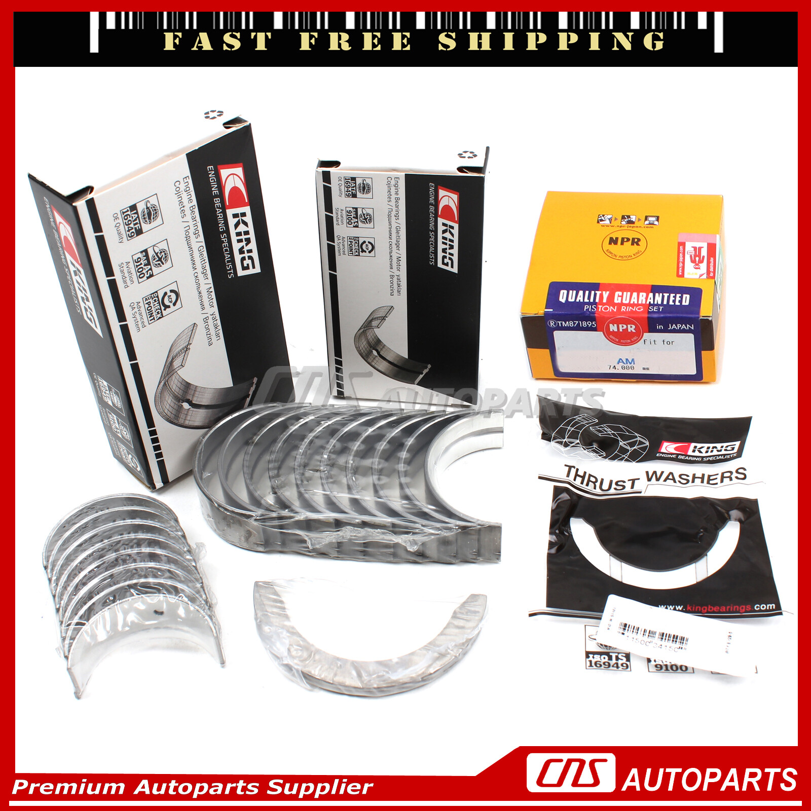 Fits 8695 Honda Civic Engine Bearing Set w/ NPR Piston Rings D16Z6 D16A1 D16A6 eBay