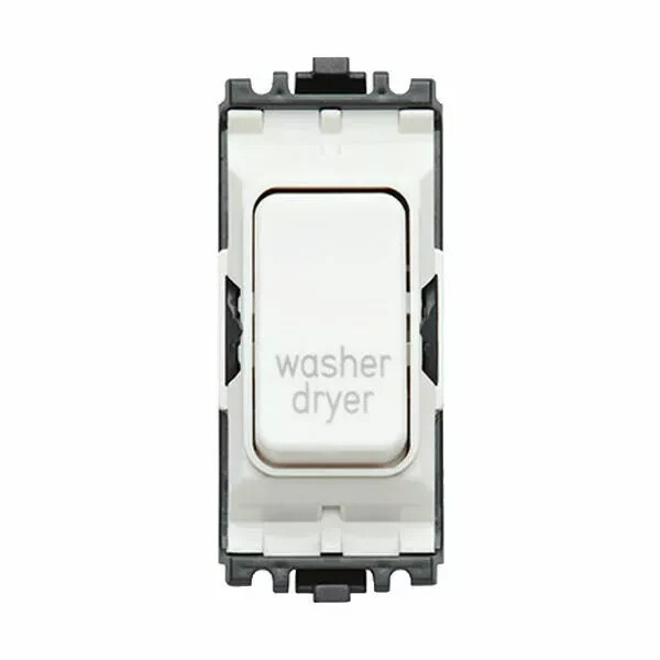 MK K4896WDRWHI Grid Plus Grid Switch 20 amp Double Pole marked washer dryer