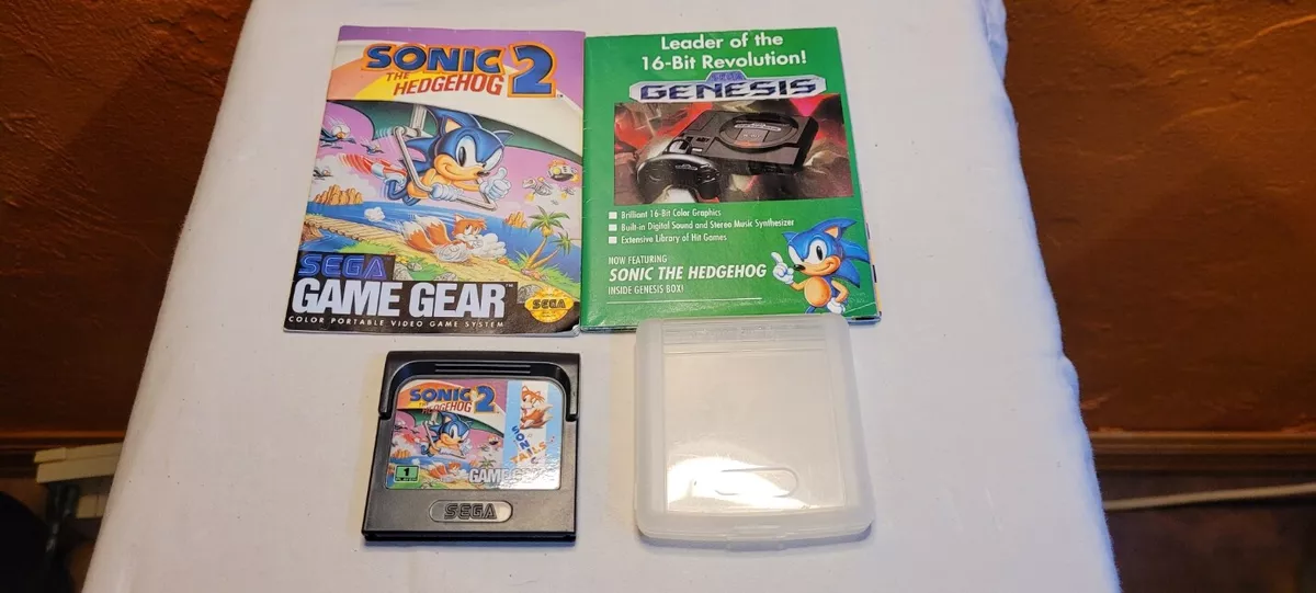 Sonic the Hedgehog 2 w/Manual & Case Sega Game Gear Cleaned & Tested  Authentic