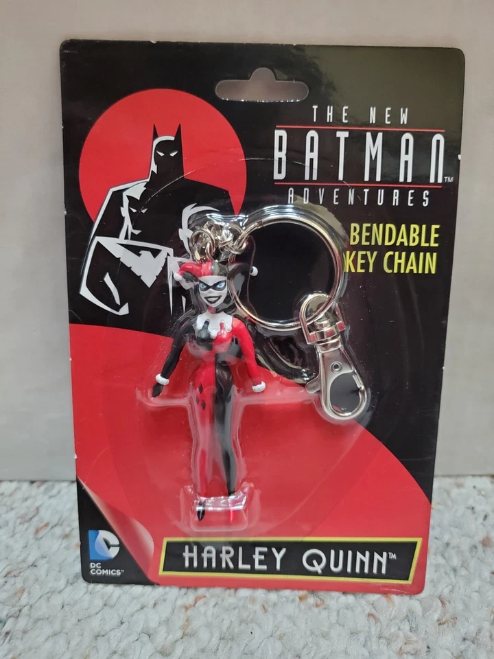 ¡Figura Harley Quinn de DC Comics y llaveros flexibles Marvel Deadpool! Nuevo Foto 3 de 4