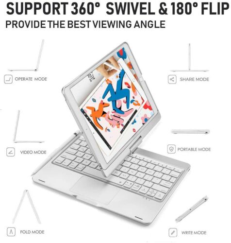 Funda protectora con teclado retroiluminado táctil para iPad 9th 8th 7th gen 10.2" 2021 2020 EE. UU. - Imagen 31 de 49