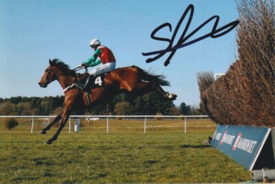 Sean Bowen handsignierter Hahn Cogburn 6x4 Foto Pferd Rennen Autogramm