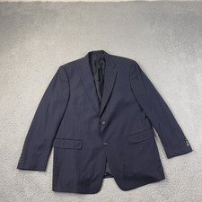 Hart Schaffner Marx Blazer Mens 46L Gold Trumpeter Blue Suit Jacket Sport Coat