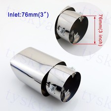 Chrome Car Tail Back Exhaust Rear Muffler End Pipe Cover 76mm 3" Inch Caliber
