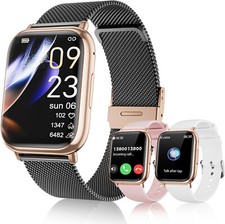 Smartwatch Damen Herren mit Telefonfunktion Armbanduhr für iPhone Samsung Huawei