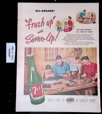 1948 7-Up Family doing things together ''Fresh Up'' with Seven-Up Print Ad 44571