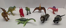 Dinosaur Toy Lot 9 Total Some Vintage, Jurassic Park, Plastic Hand Painted