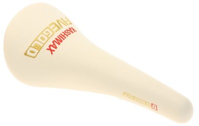 Kashimax Five Gold 8PE Saddle NJS 30mm Rails White Smooth Leather w Logo NEW NOS